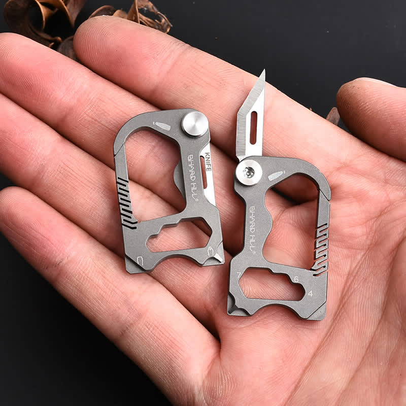 Mini couteau pliant multifonctionnel 6 en 1 avec porte-clés