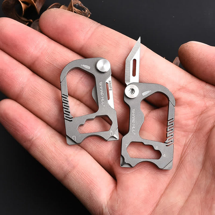 Mini couteau pliant multifonctionnel 6 en 1 avec porte-clés