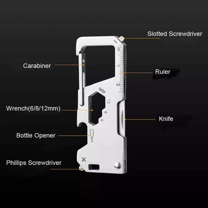 Mini couteau pliant 6 en 1 EDC, outil portable d'extérieur, porte-clés
