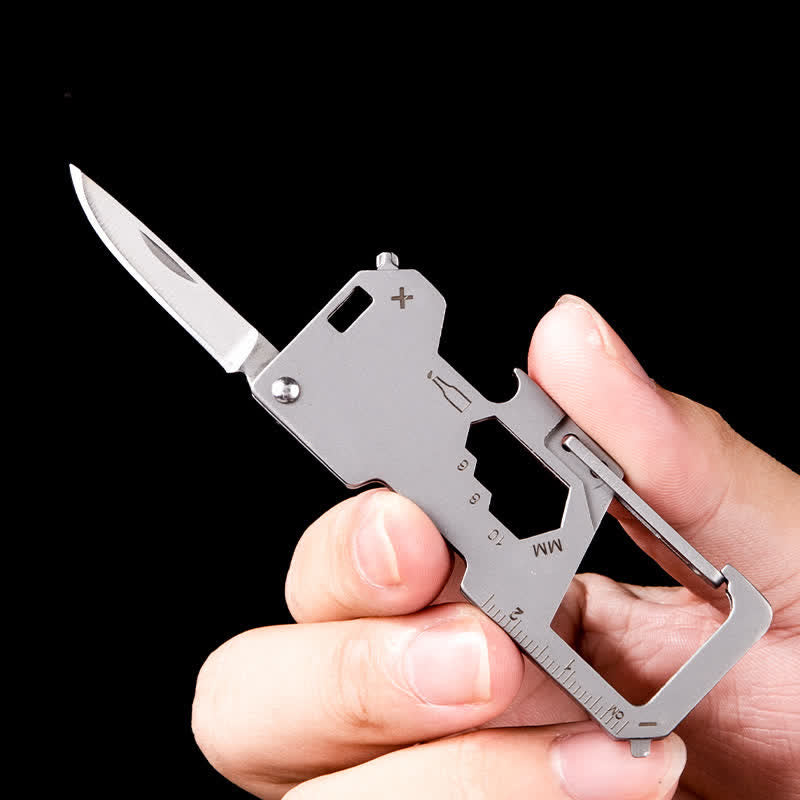 Mini couteau pliant 6 en 1 EDC, outil portable d'extérieur, porte-clés
