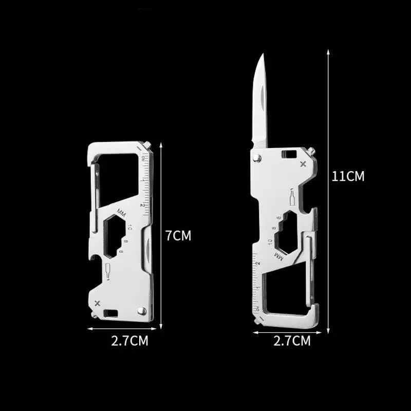 Mini couteau pliant 6 en 1 EDC, outil portable d'extérieur, porte-clés