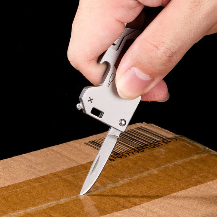 Mini couteau pliant 6 en 1 EDC, outil portable d'extérieur, porte-clés