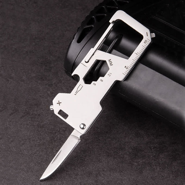 Mini couteau pliant 6 en 1 EDC, outil portable d'extérieur, porte-clés