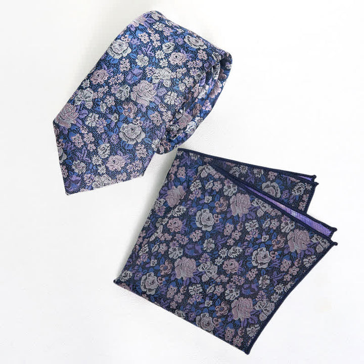 Cravate fantaisie florale SteelBlue pour homme