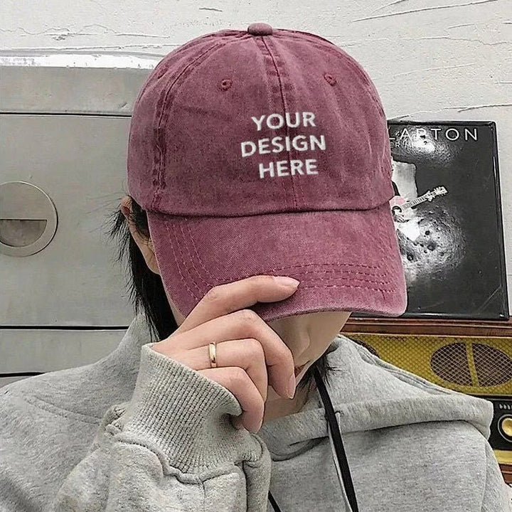 Casquette de baseball réglable avec impression de texte personnalisée
