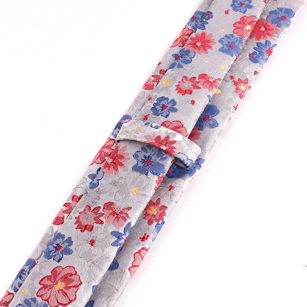 Cravate en polyester doux à fleurs colorées pour homme