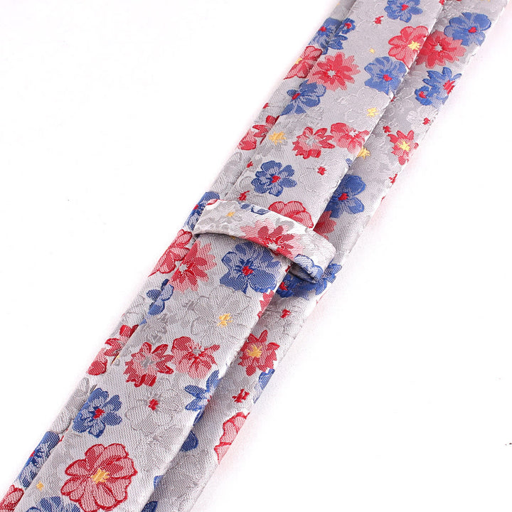 Cravate en polyester doux à fleurs colorées pour homme