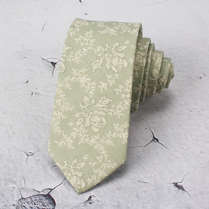 Cravate en polyester à fleurs de couleur claire pour homme - Vert - image 0