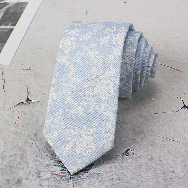 Cravate en polyester à fleurs de couleur claire pour homme