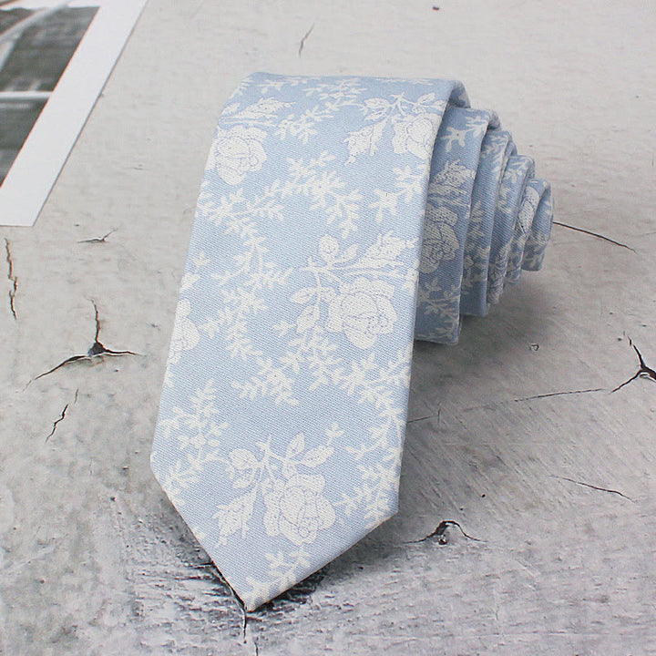 Cravate en polyester à fleurs de couleur claire pour homme