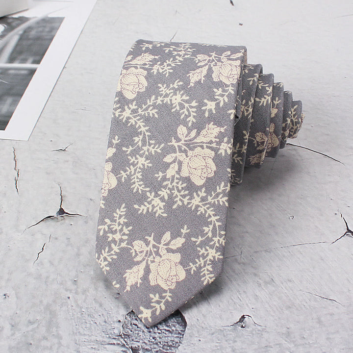 Cravate en polyester à fleurs de couleur claire pour homme - Gris - image 4