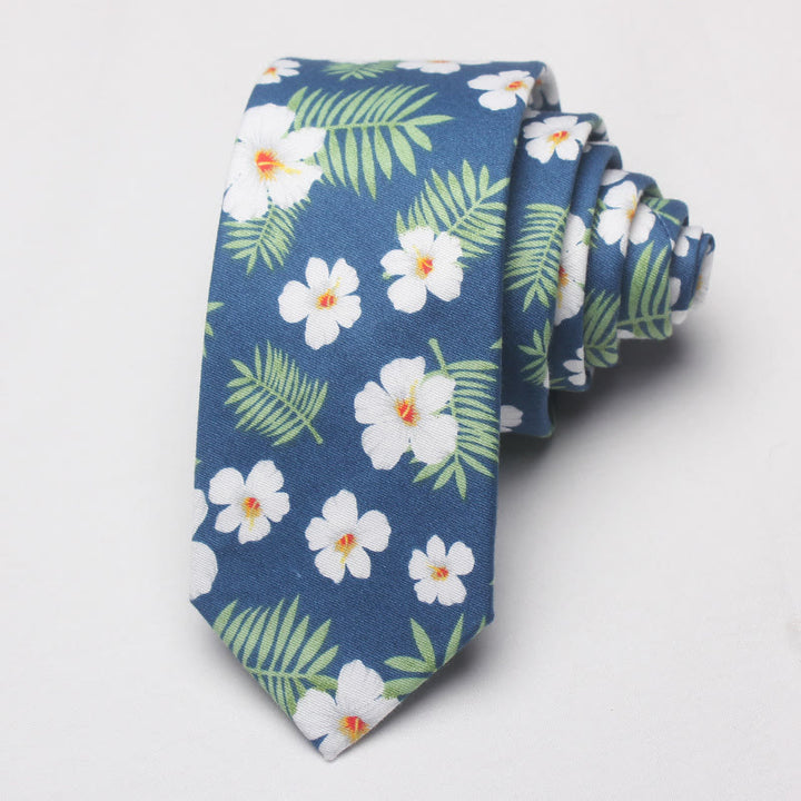 Cravate en polyester pour homme, motif fleurs printanières