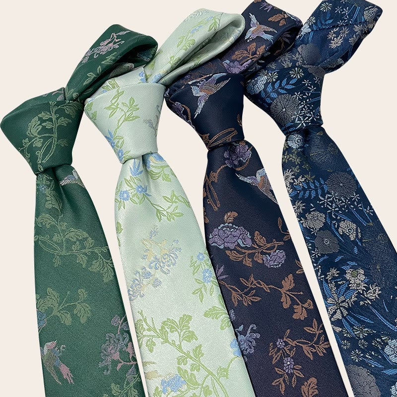 Cravate en polyester à motif floral pour homme, style vacances - image 0