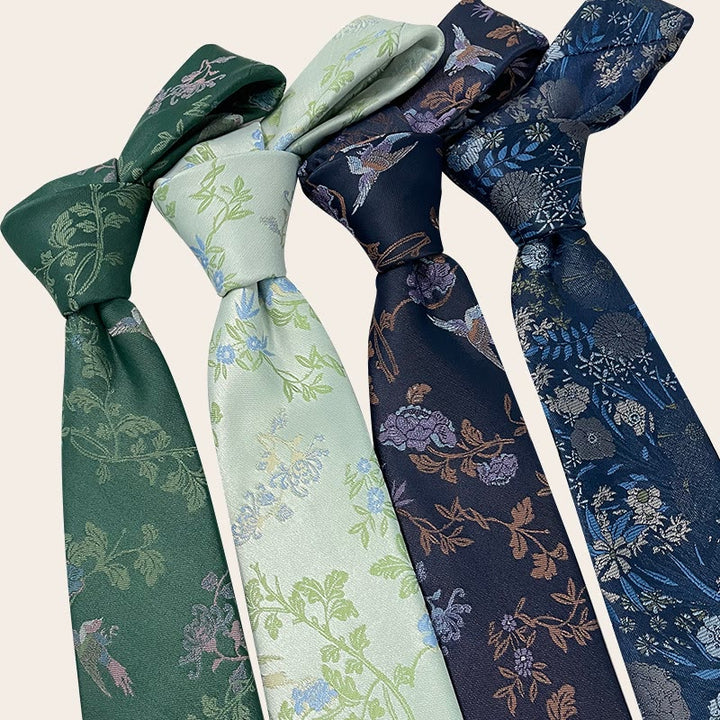 Cravate en polyester à motif floral pour homme, style vacances - image 1