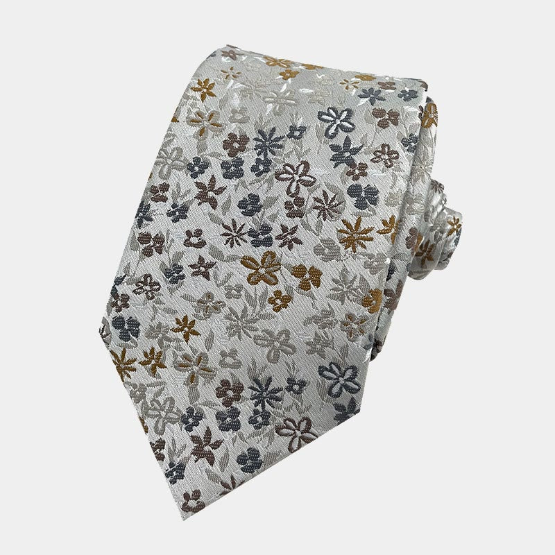 Cravate en polyester à fleurs printanières pour homme