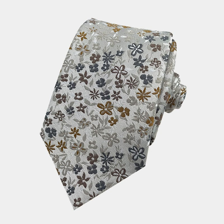 Cravate en polyester à fleurs printanières pour homme