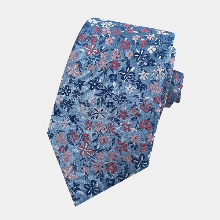 Cravate en polyester à fleurs printanières pour homme