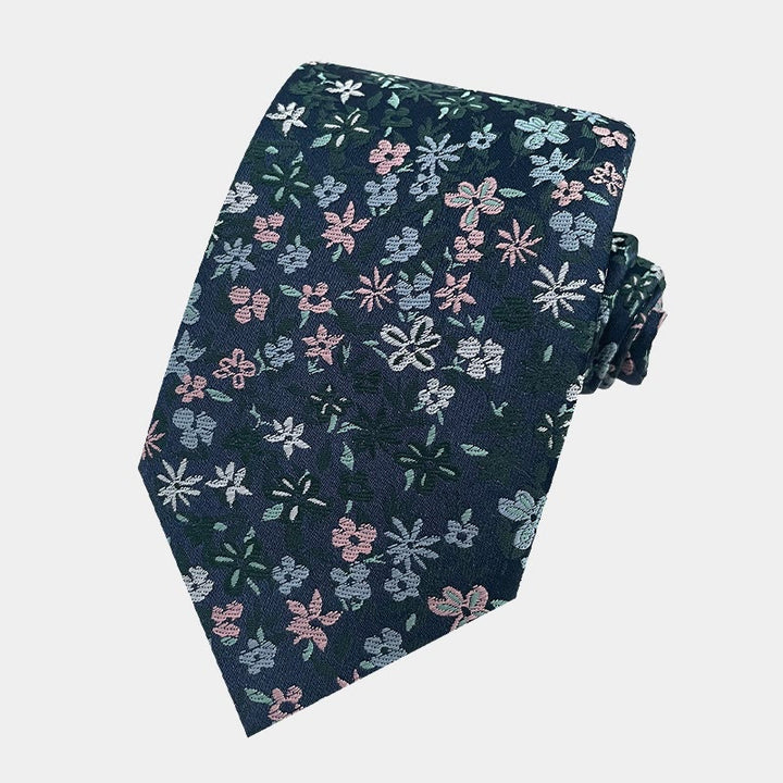 Cravate en polyester à fleurs printanières pour homme