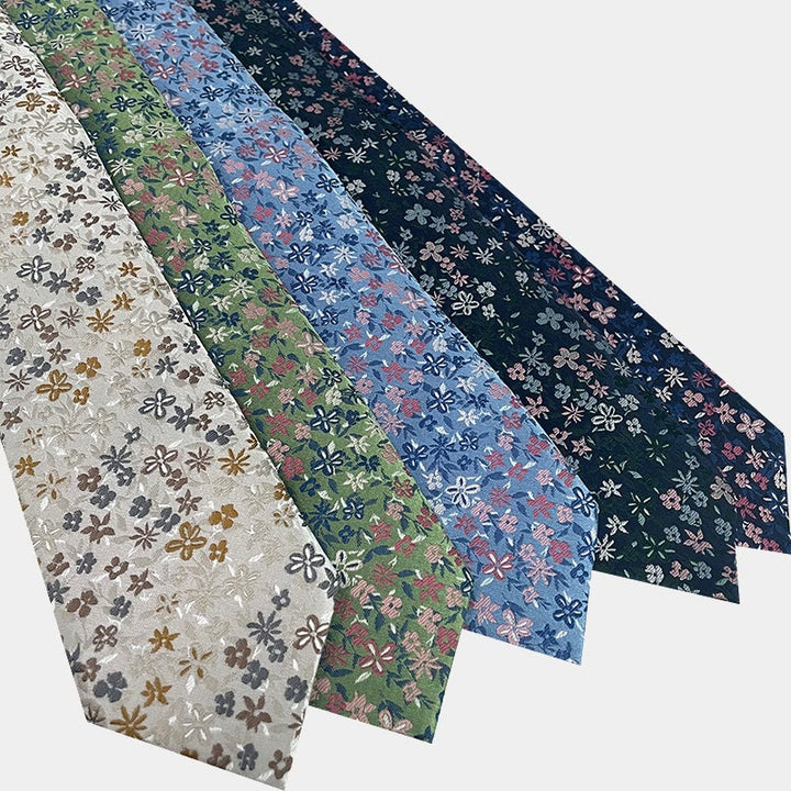 Cravate en polyester à fleurs printanières pour homme