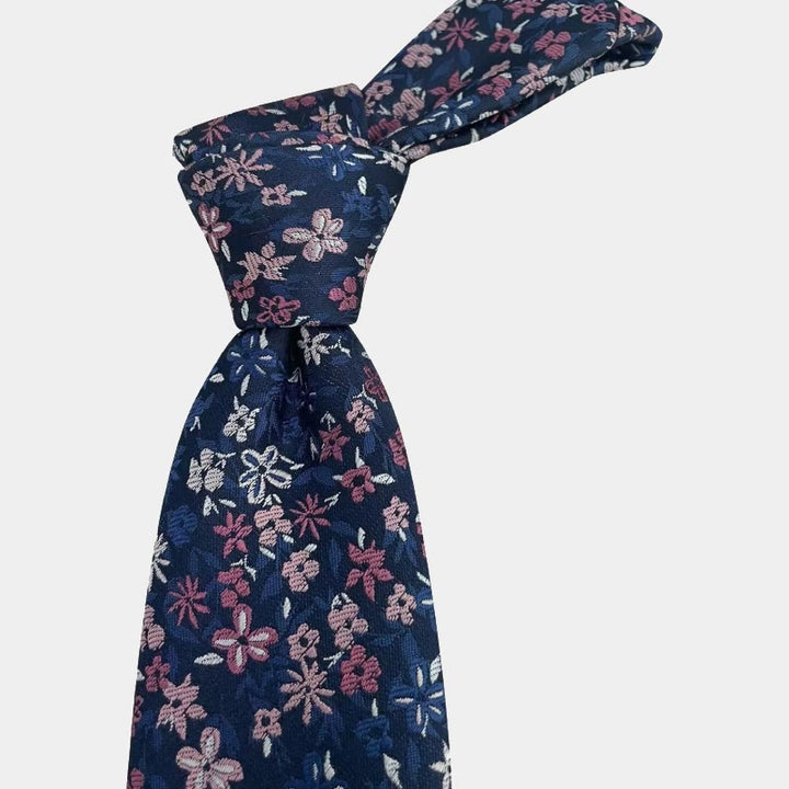 Cravate en polyester à fleurs printanières pour homme