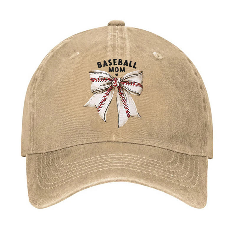 Casquette de baseball ajustable avec nœud papillon pour maman