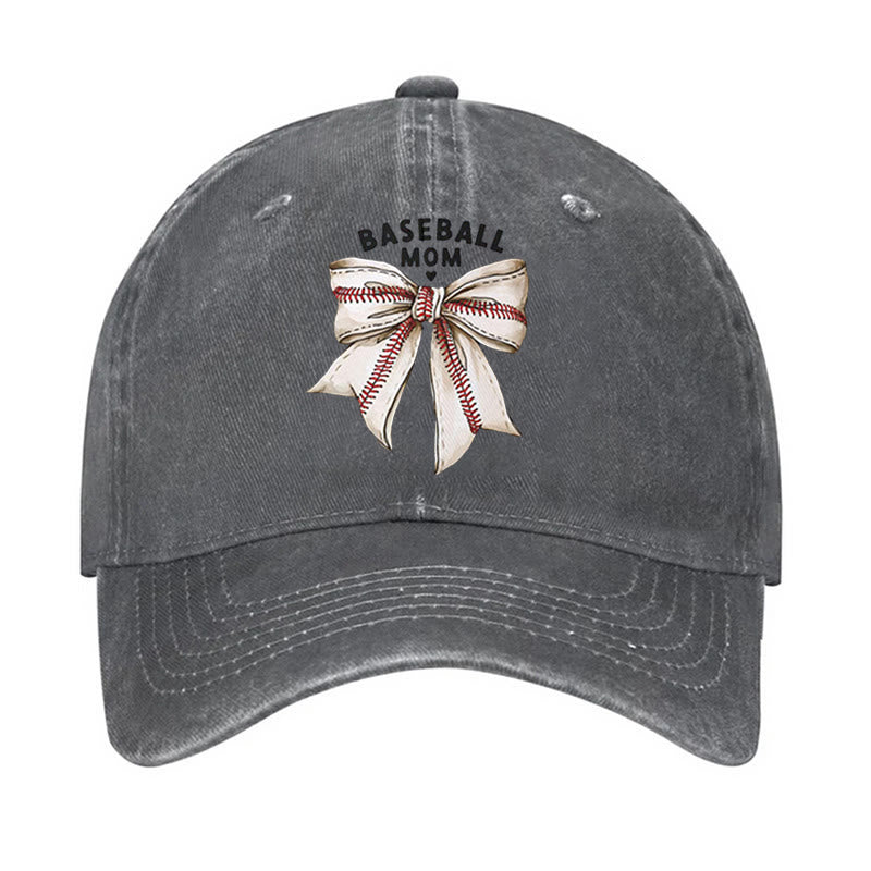 Casquette de baseball ajustable avec nœud papillon pour maman