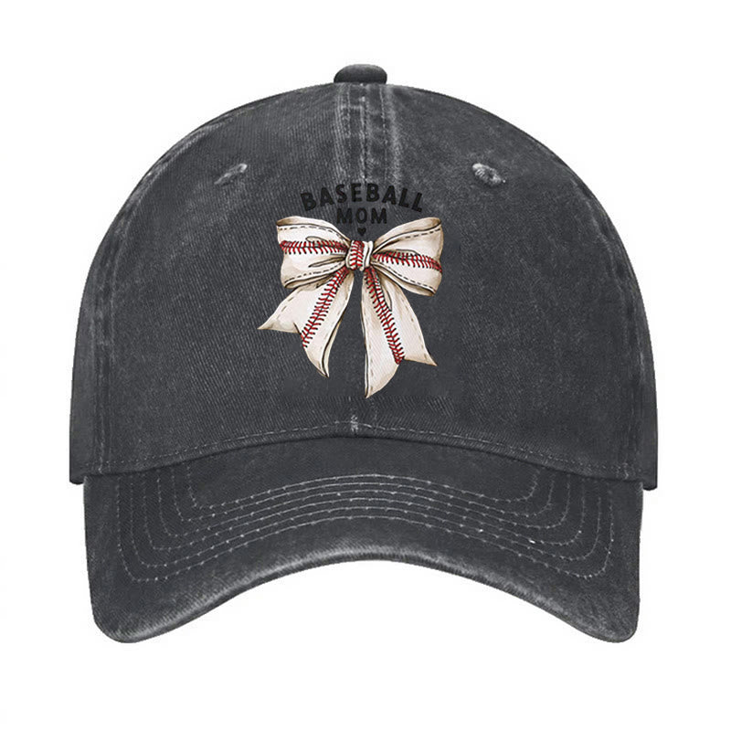 Casquette de baseball ajustable avec nœud papillon pour maman