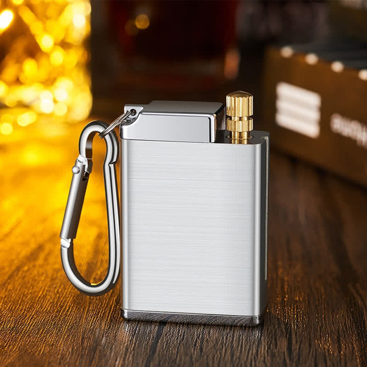 Mini cendrier rectangulaire portable 2 en 1, briquet à kérosène et allumette