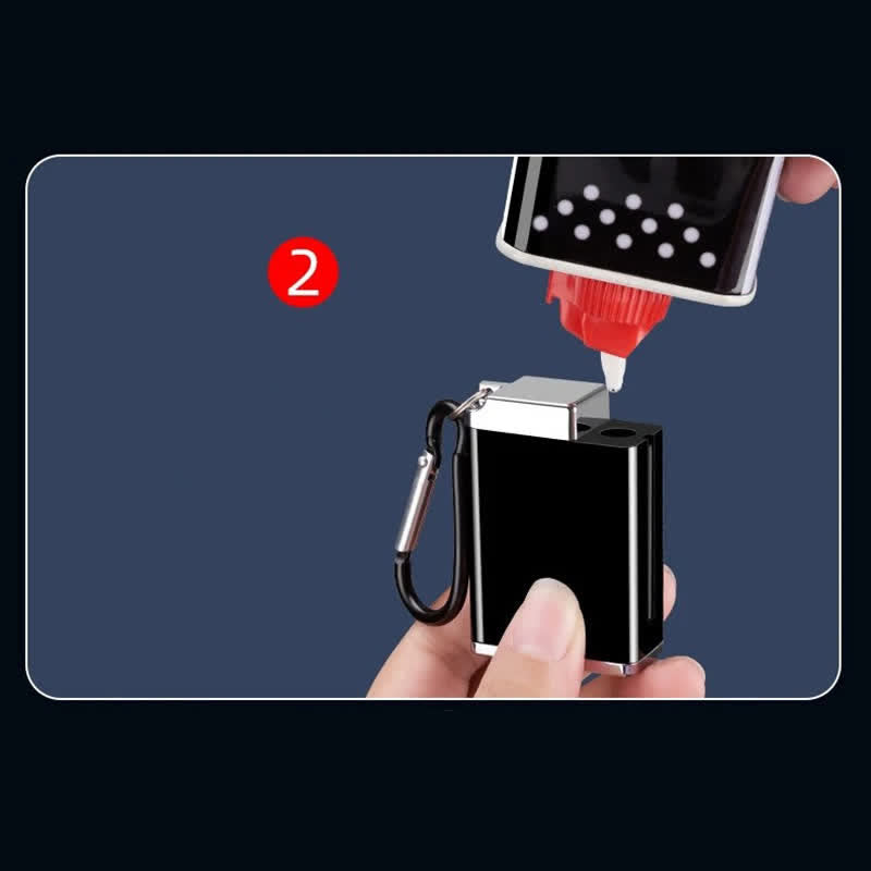 Mini cendrier rectangulaire portable 2 en 1, briquet à kérosène et allumette