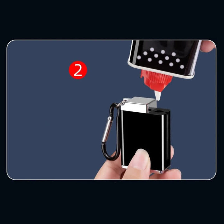 Mini cendrier rectangulaire portable 2 en 1, briquet à kérosène et allumette