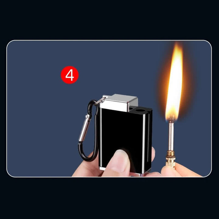 Mini cendrier rectangulaire portable 2 en 1, briquet à kérosène et allumette