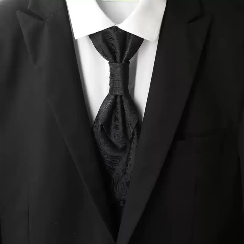 Cravate Ascot pré-nouée pour homme, motif cachemire de luxe