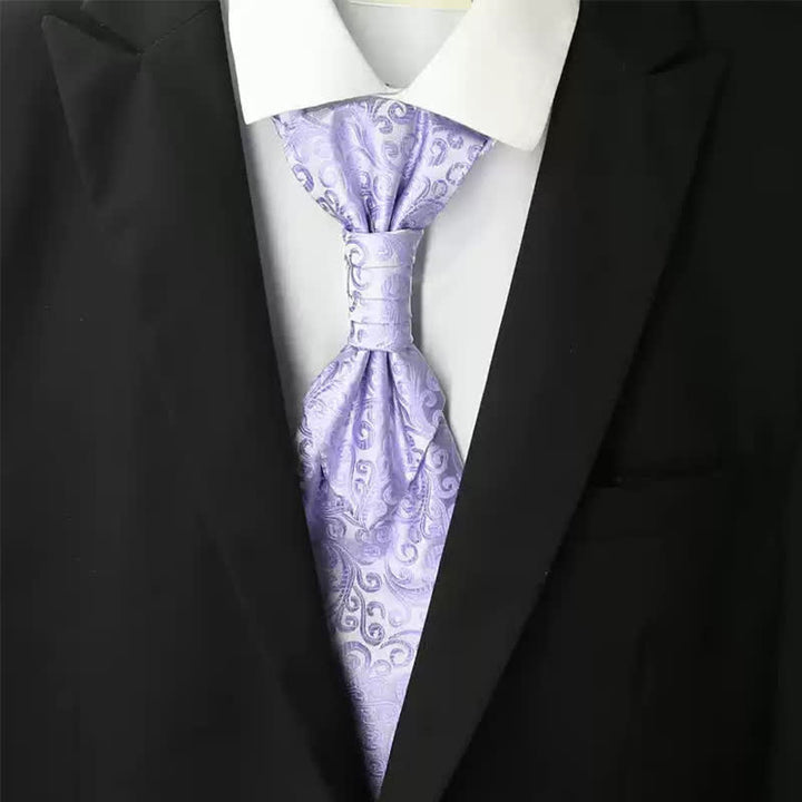 Cravate Ascot pré-nouée pour homme, motif cachemire de luxe