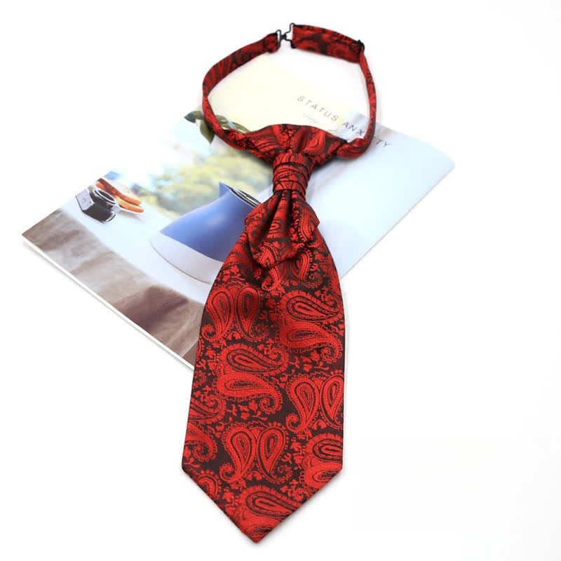 Cravate Ascot pré-nouée pour homme, motif cachemire de luxe