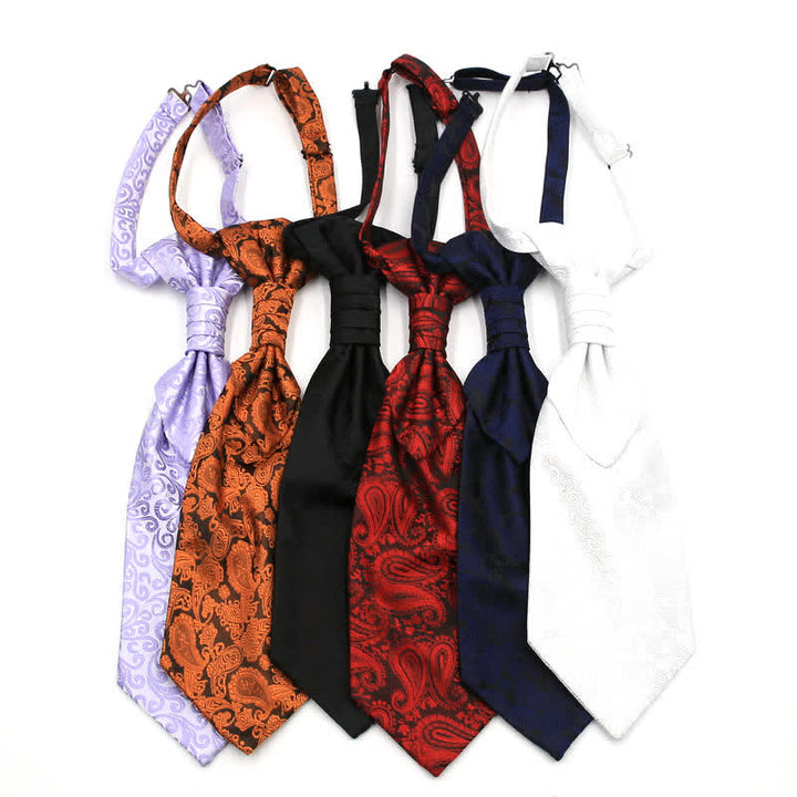 Cravate Ascot pré-nouée pour homme, motif cachemire de luxe