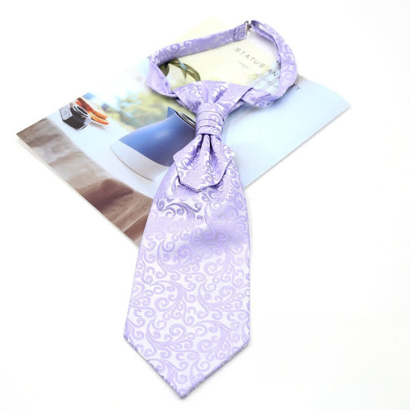 Cravate Ascot pré-nouée pour homme, motif cachemire de luxe