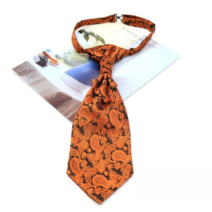 Cravate Ascot pré-nouée pour homme, motif cachemire de luxe