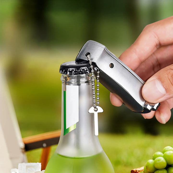 Briquet au butane rechargeable et pliable en métal coupe-vent