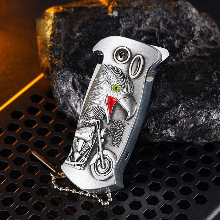 Briquet au butane rechargeable et pliable en métal coupe-vent