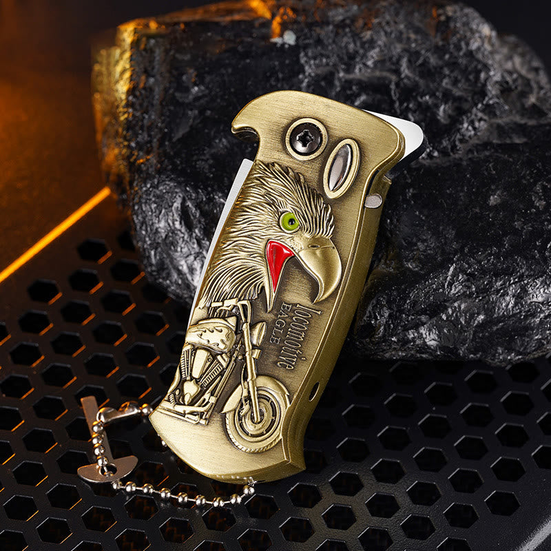Briquet au butane rechargeable et pliable en métal coupe-vent