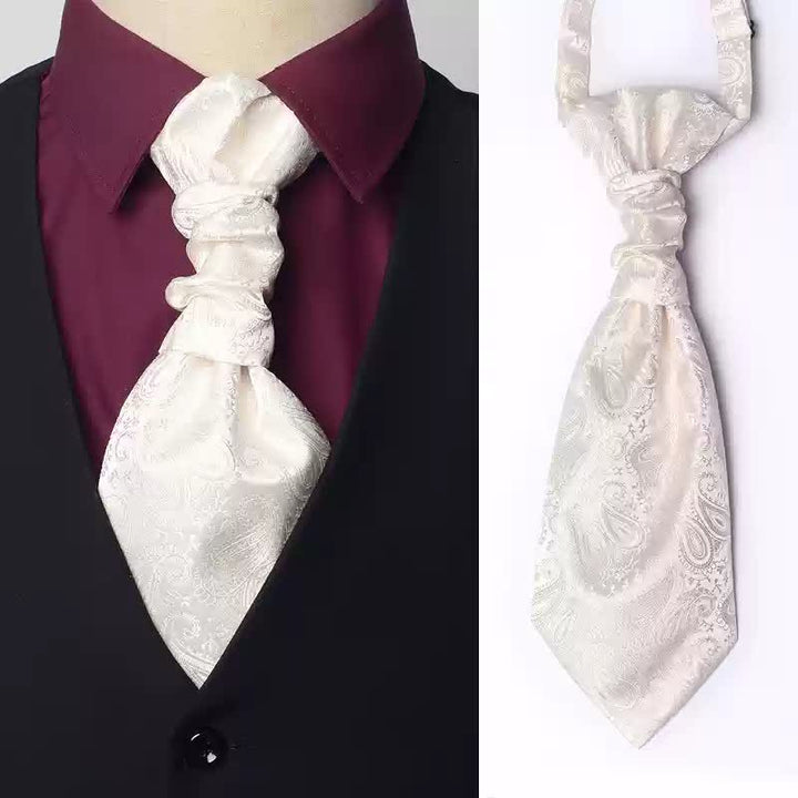 Cravate Ascot pré-nouée à motif cachemire pour homme