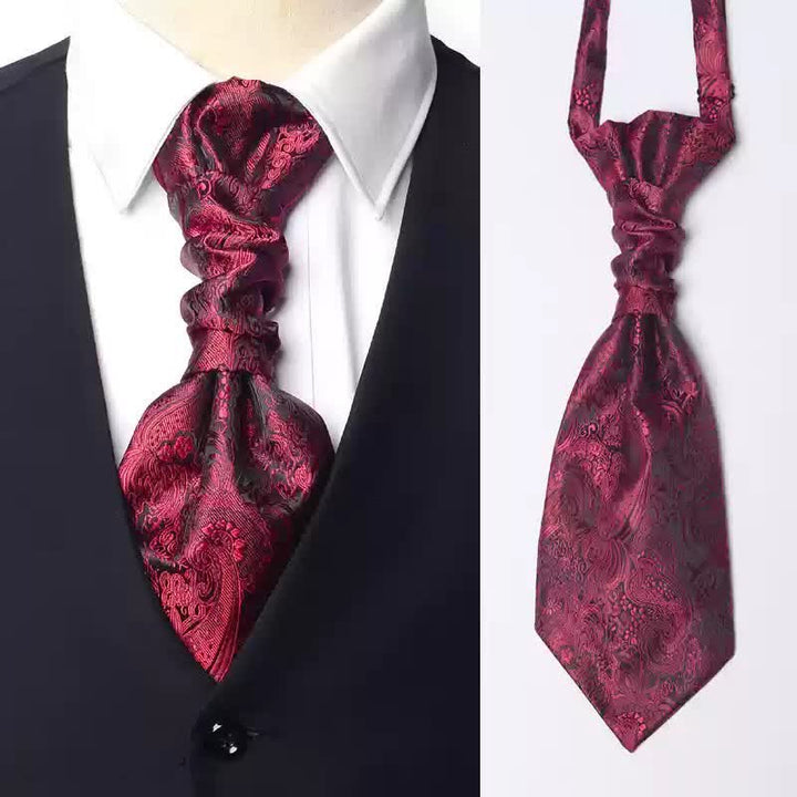 Cravate Ascot pré-nouée à motif cachemire pour homme