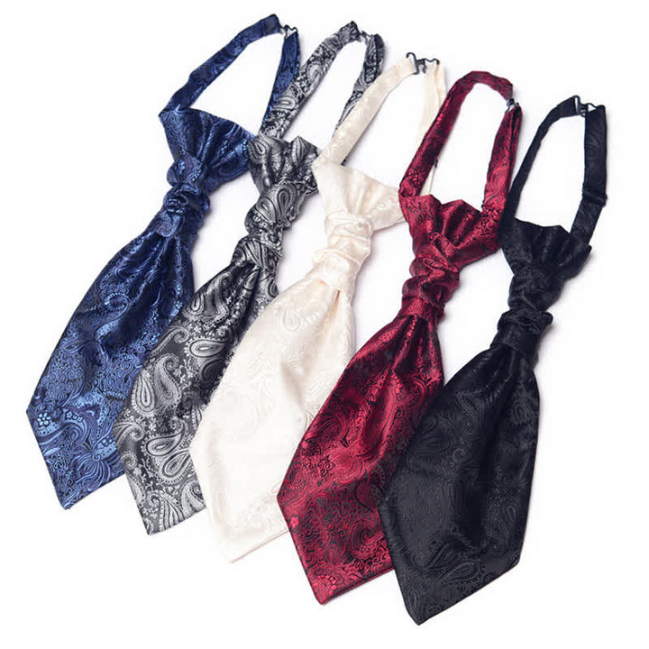 Cravate Ascot pré-nouée à motif cachemire pour homme