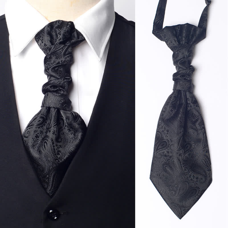 Cravate Ascot pré-nouée à motif cachemire pour homme