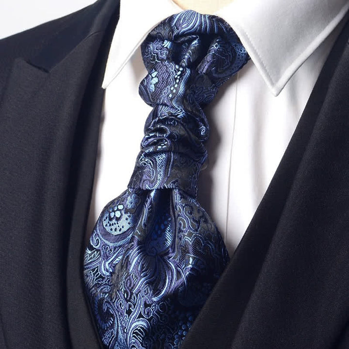 Cravate Ascot pré-nouée à motif cachemire pour homme
