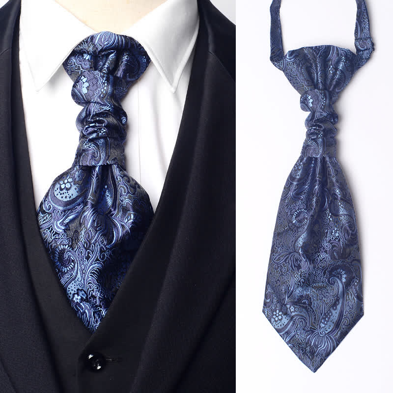 Cravate Ascot pré-nouée à motif cachemire pour homme
