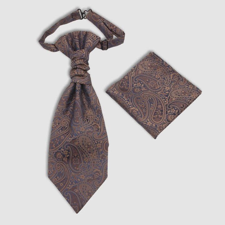 Lot de 2 mouchoirs de poche pré-noués à motif cachemire froissé pour homme