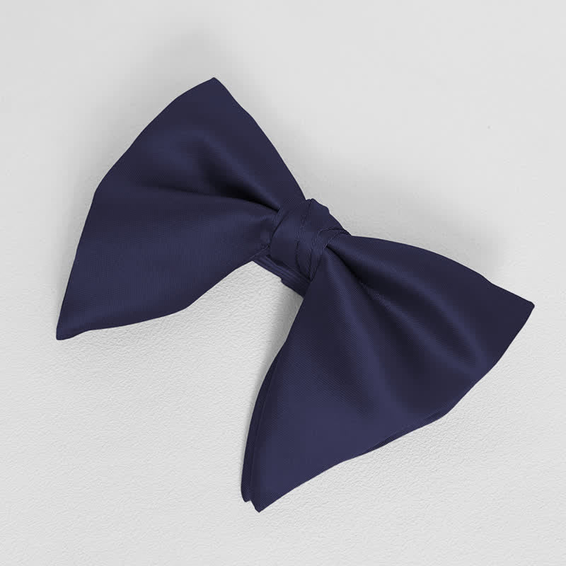 Pochette de costume pour homme, style britannique, couleur unie, surdimensionnée, avec nœud papillon pointu