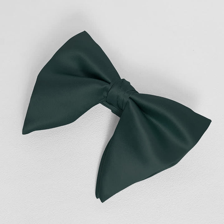 Pochette de costume pour homme, style britannique, couleur unie, surdimensionnée, avec nœud papillon pointu