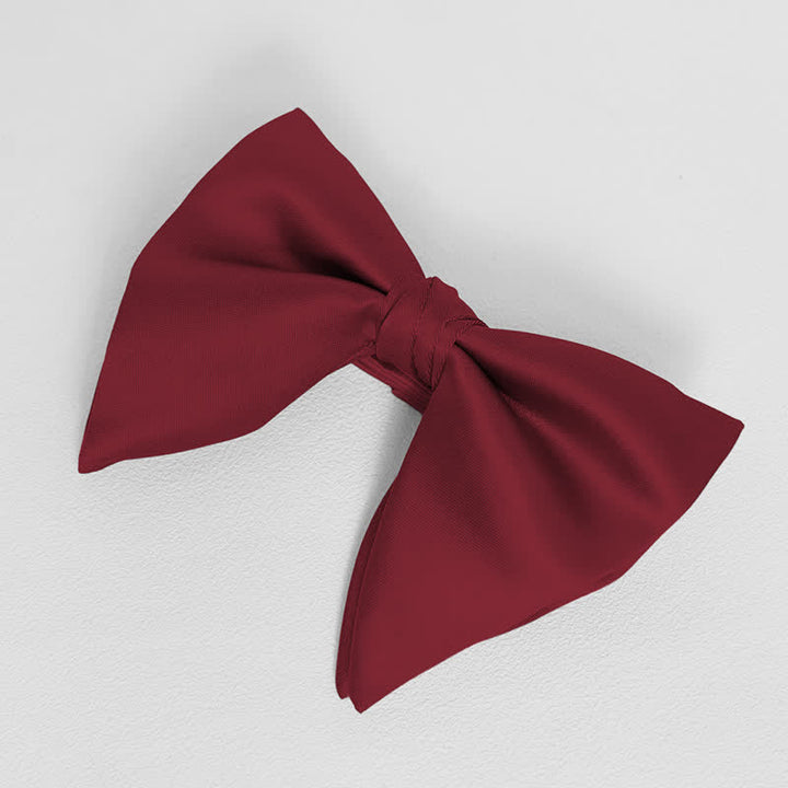 Pochette de costume pour homme, style britannique, couleur unie, surdimensionnée, avec nœud papillon pointu